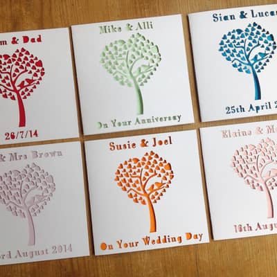Personalised Laser cut Tree Card