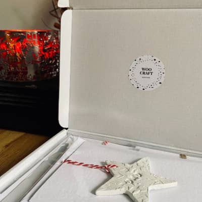 handmade festive Christmas decoration personalised with name