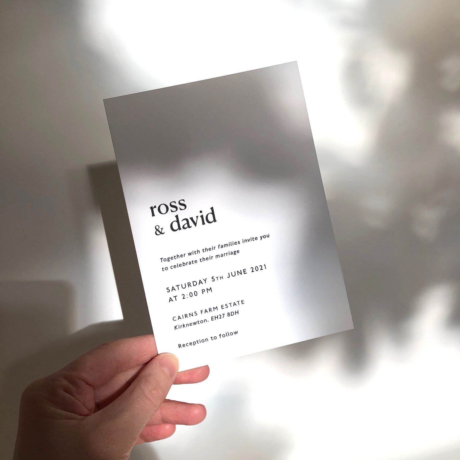 Simple wedding stationery