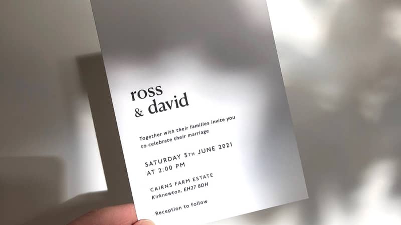 Simple wedding stationery