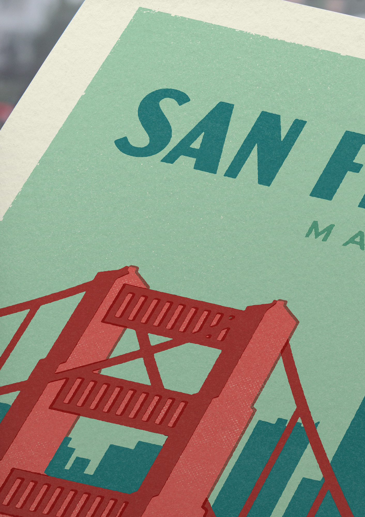 Close up of San Francisco Marathon Print