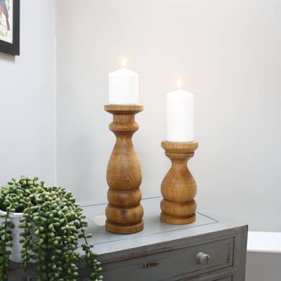 Wooden candlestick