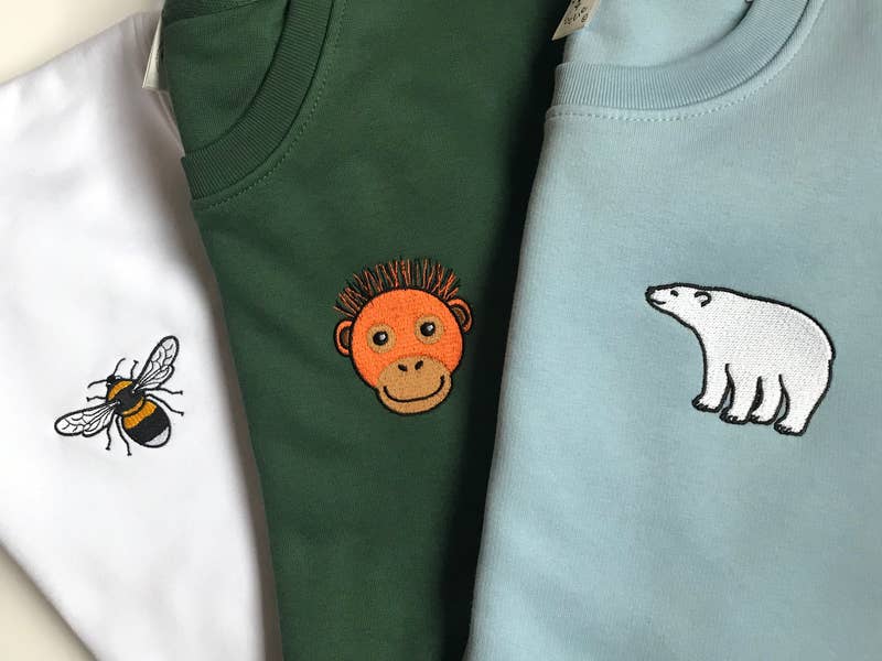 embroidery - plastic free, longer lasting, sustainable.