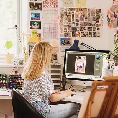 Artist Lee Foster-Wilson in her Studio