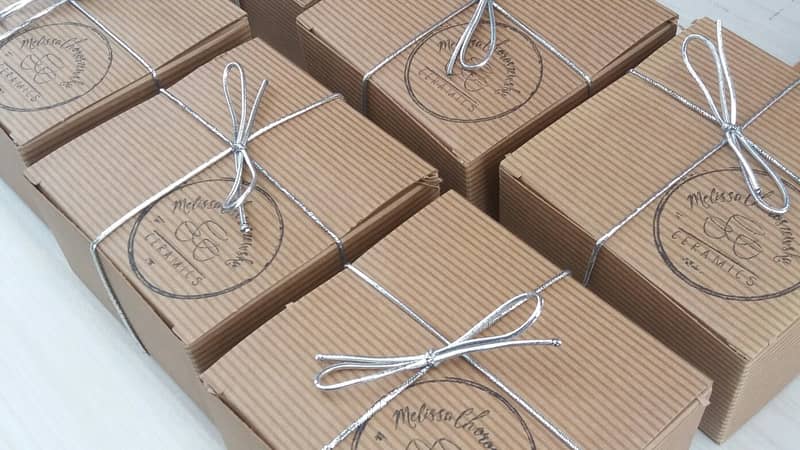 Porcelain bowls packed up ready to go.