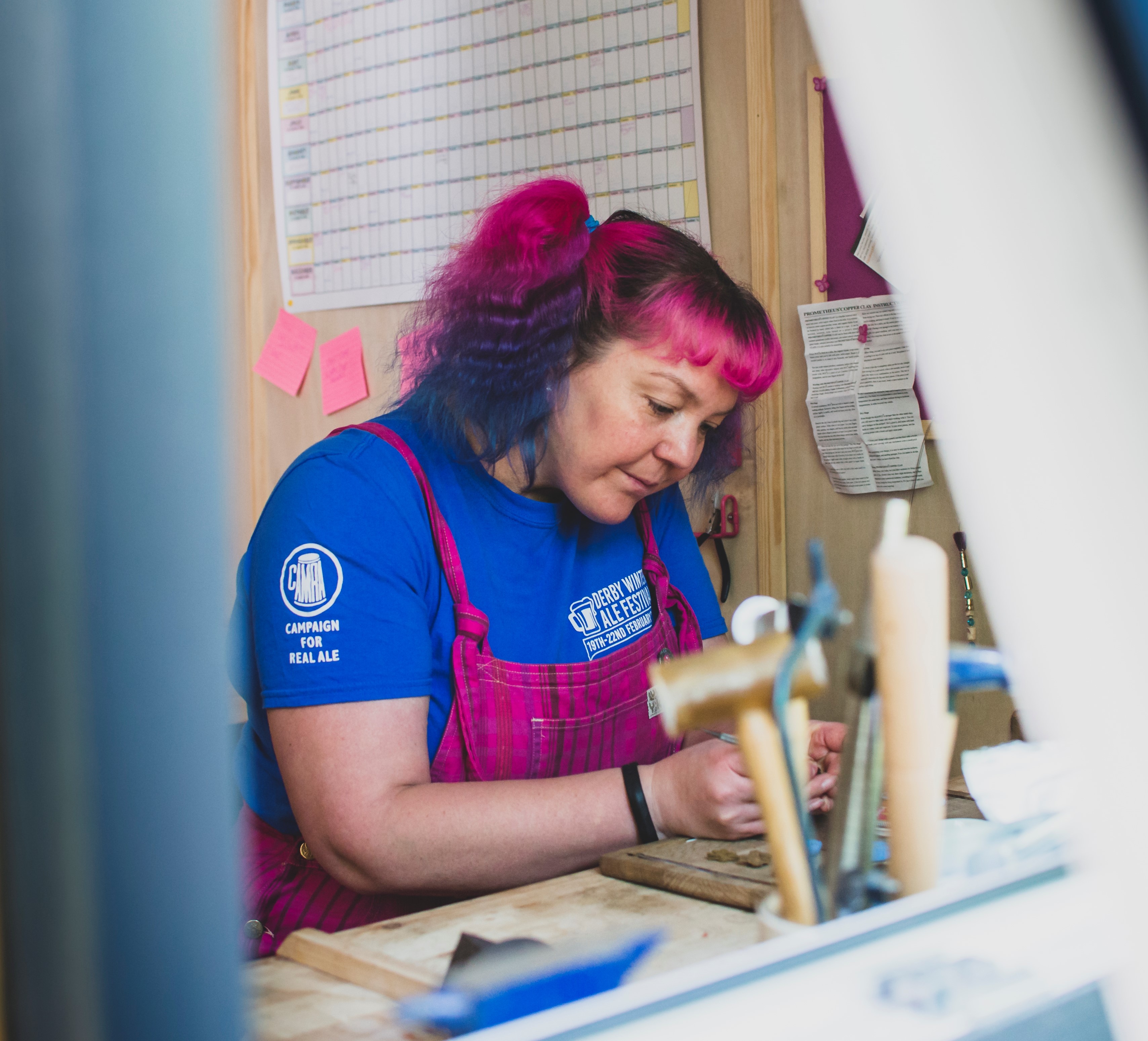 CRZyBest at her workbench