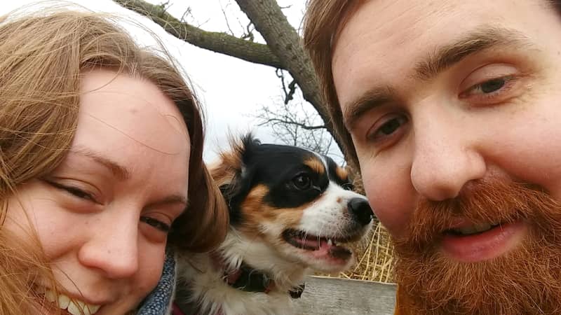Mary, Jamie and Molly the dog