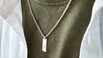 Personalised men’s silver tag necklace