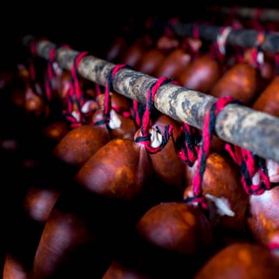 Iberica Spanish food, cooking chorizo