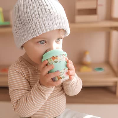 Wild Animal babychino cup with lid and straw