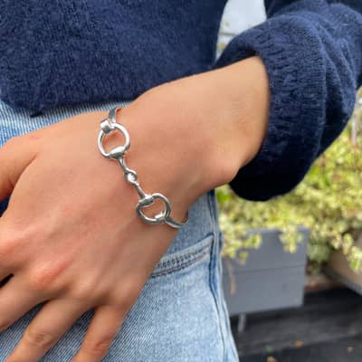 sterling silver horse bit bracelet