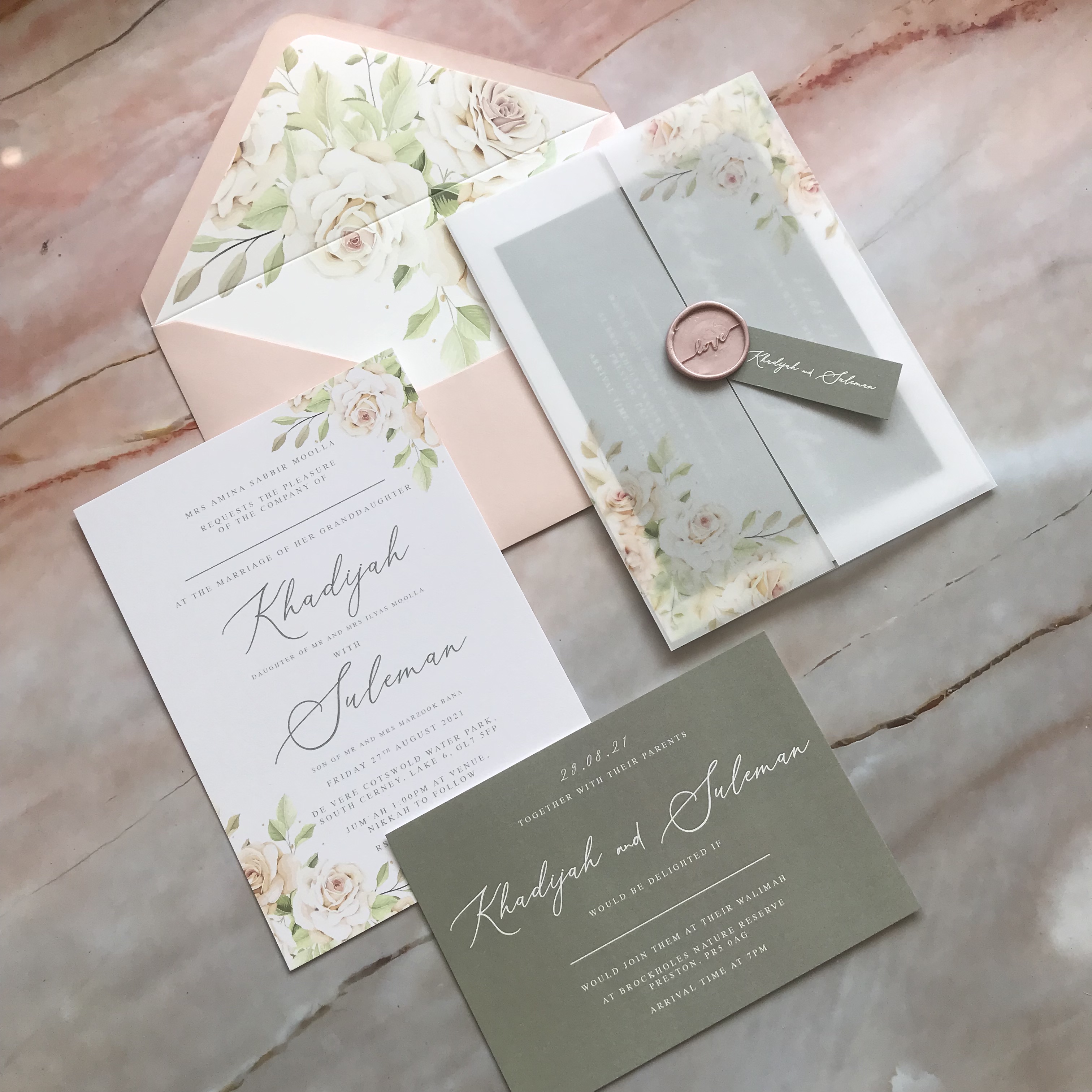 Vellum Wrap Wedding Invitations