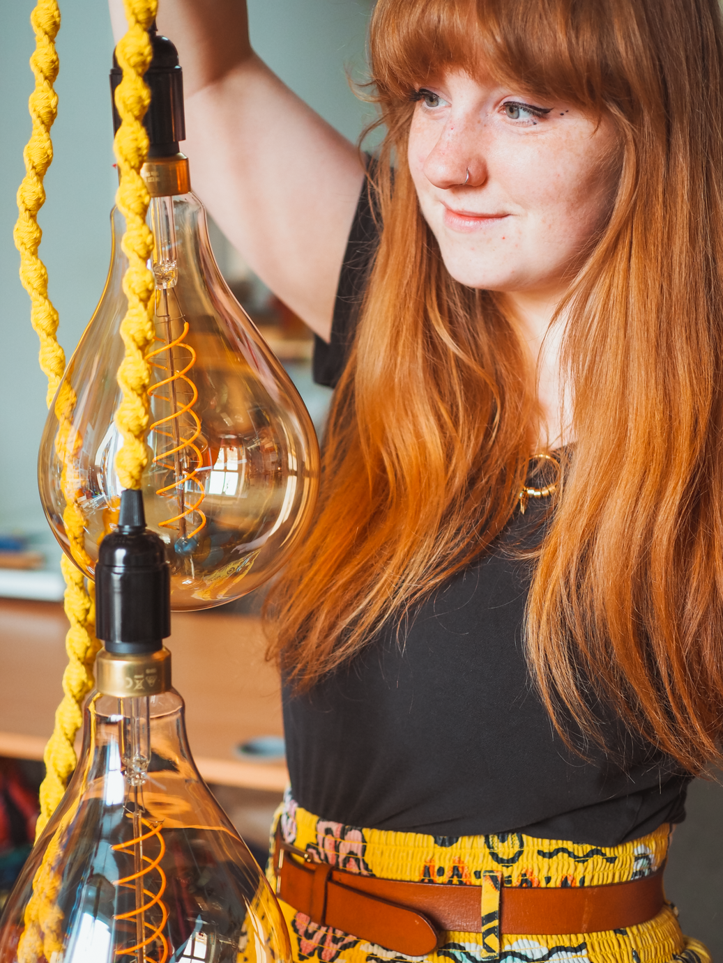 Chelsie Dawn with 2 Macrame Lamps