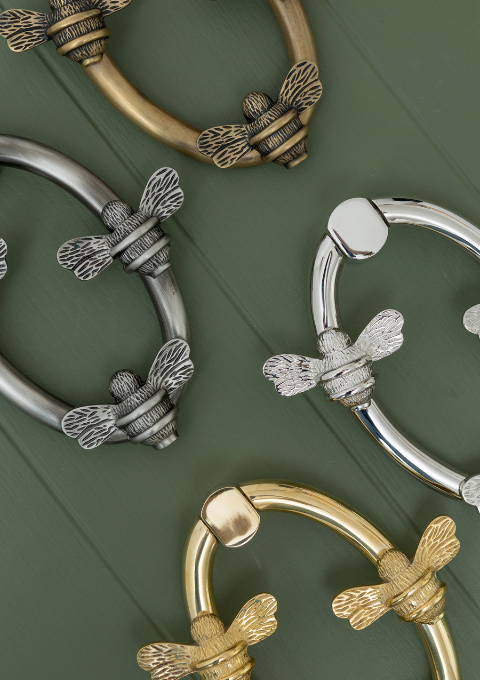 Brass bee door knockers