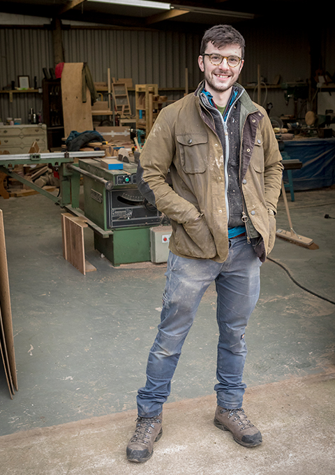 William Firth outside his Workshop