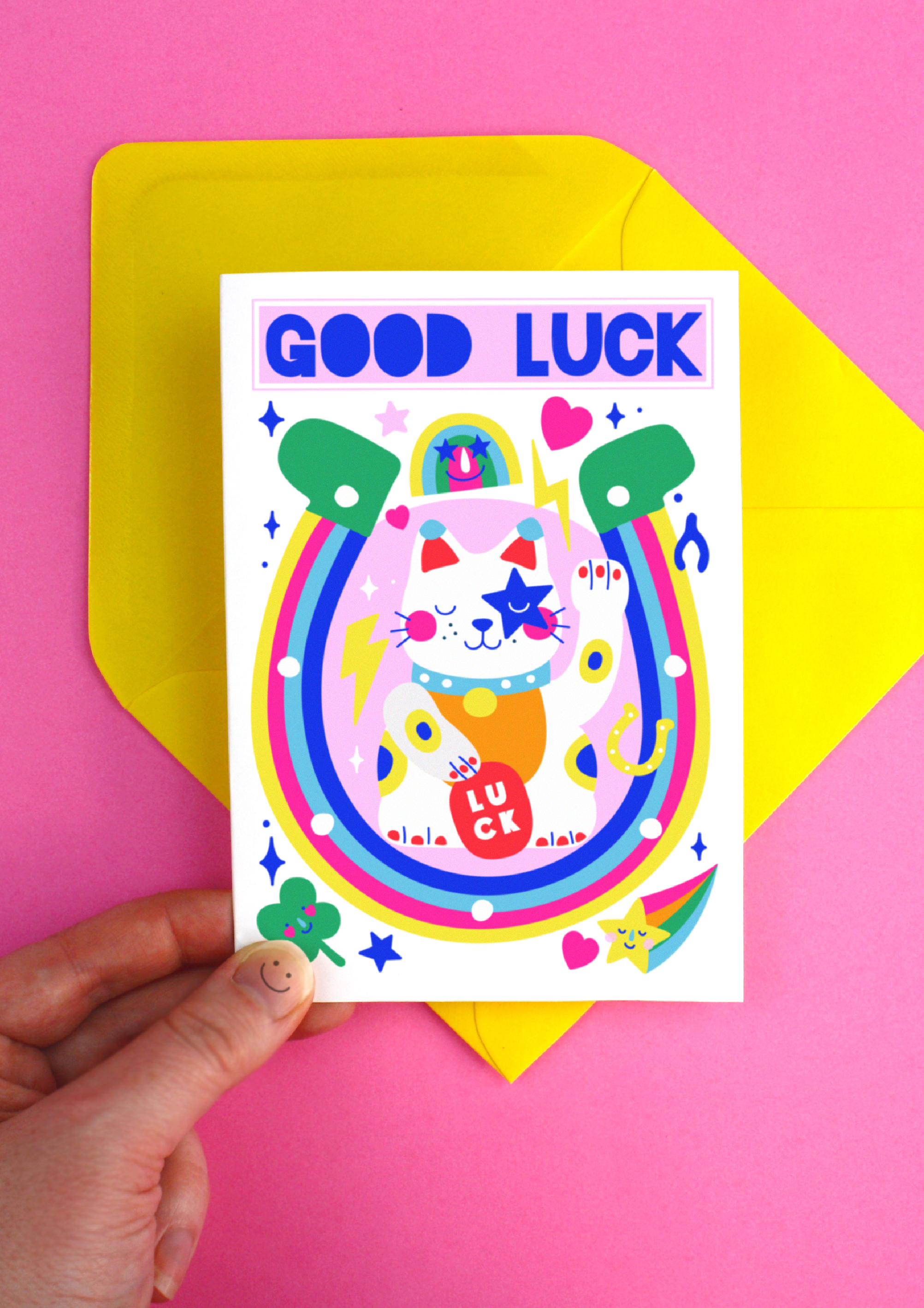 Good Luck Cat Greeting Card