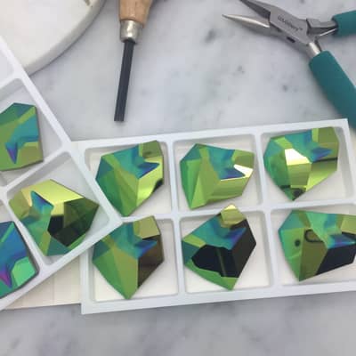 Some of the beautiful Swarovski crystals I work with in my designs