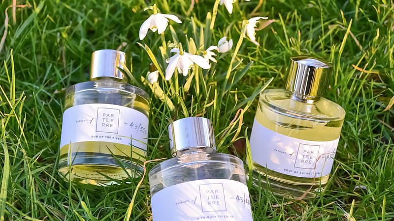 Three Perfumes in grass fields