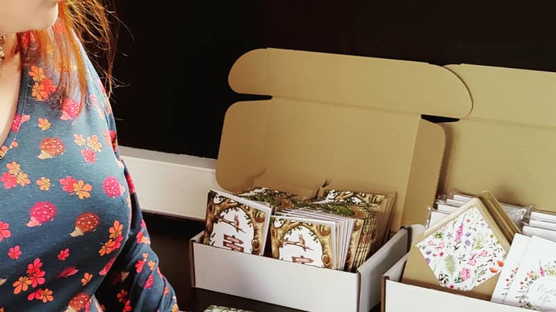 Packaging stationery in the studio