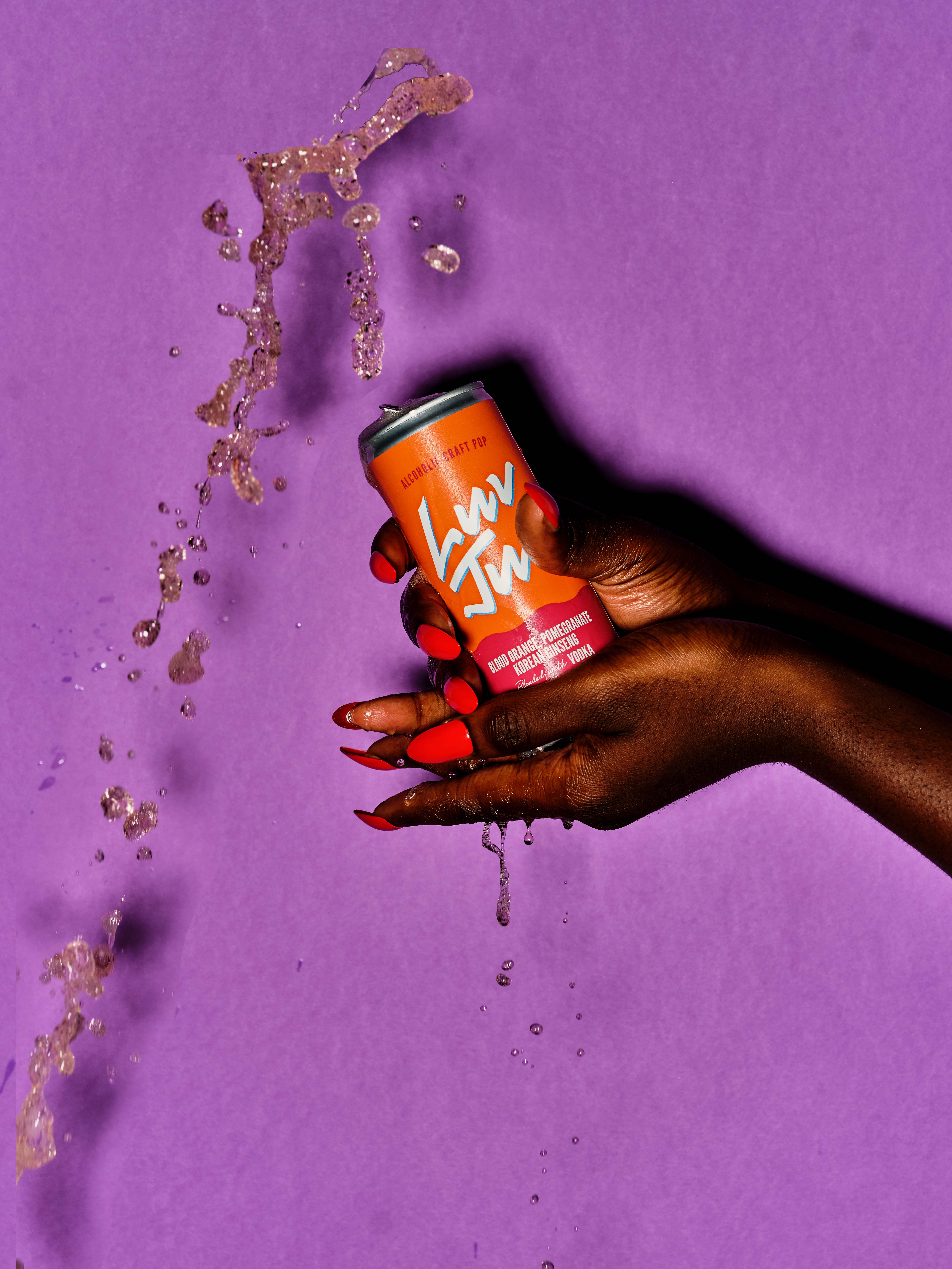 blood orange pomegranate pineapple mint ginseng natural mixed cocktail luvjus alcohol vodka luv jus 