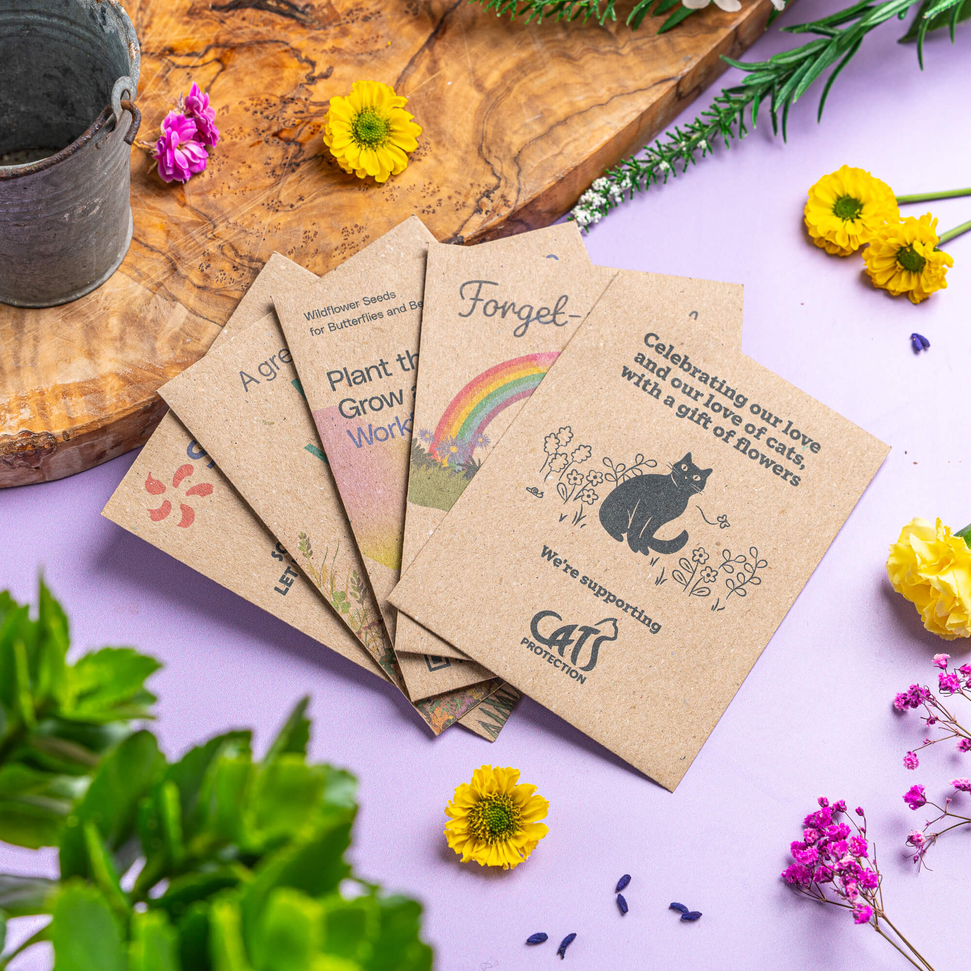 Recycled seed packet for butterflies and bees