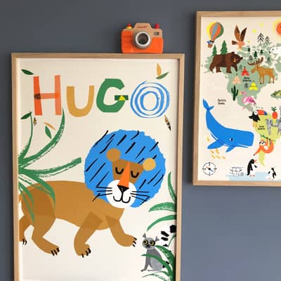 Personalised Lion Nursery Print