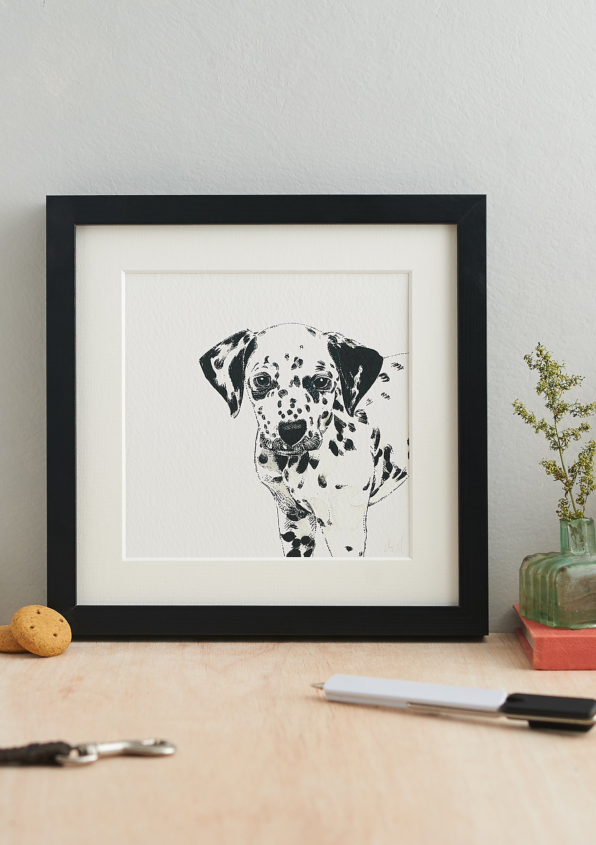 Peeking pets Dalmatian Art Print