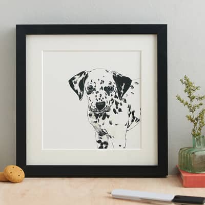 Peeking pets Dalmatian Art Print
