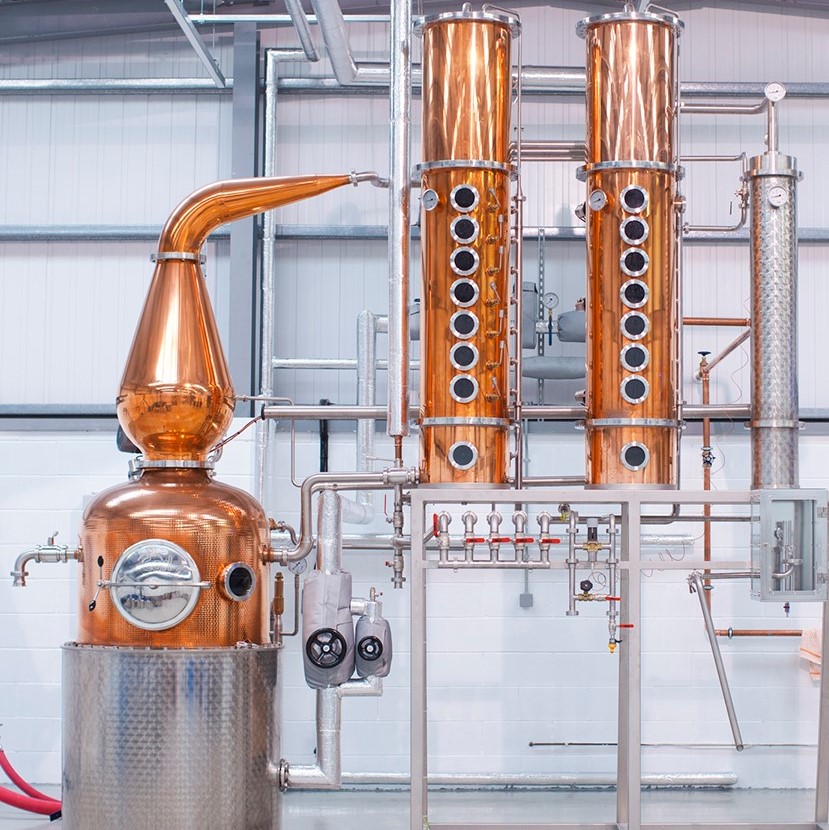 Shortcross Bespoke 450l Copper pot still. 