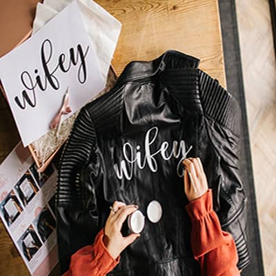 hand painted flowers on leather