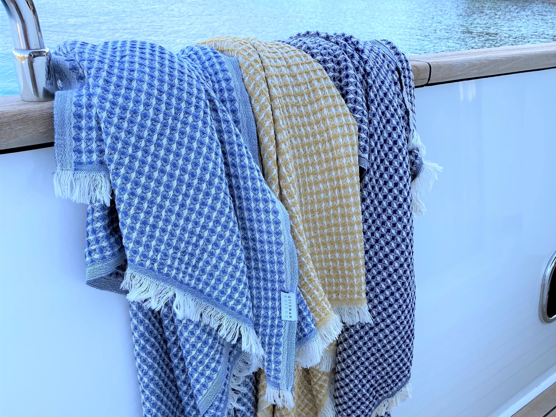 Colourful waffle towels