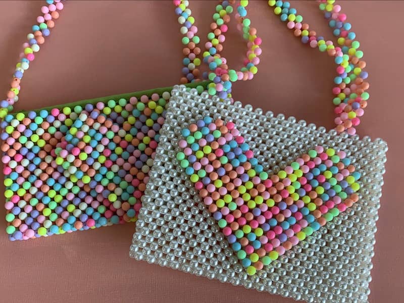 Pastel beaded phone bags