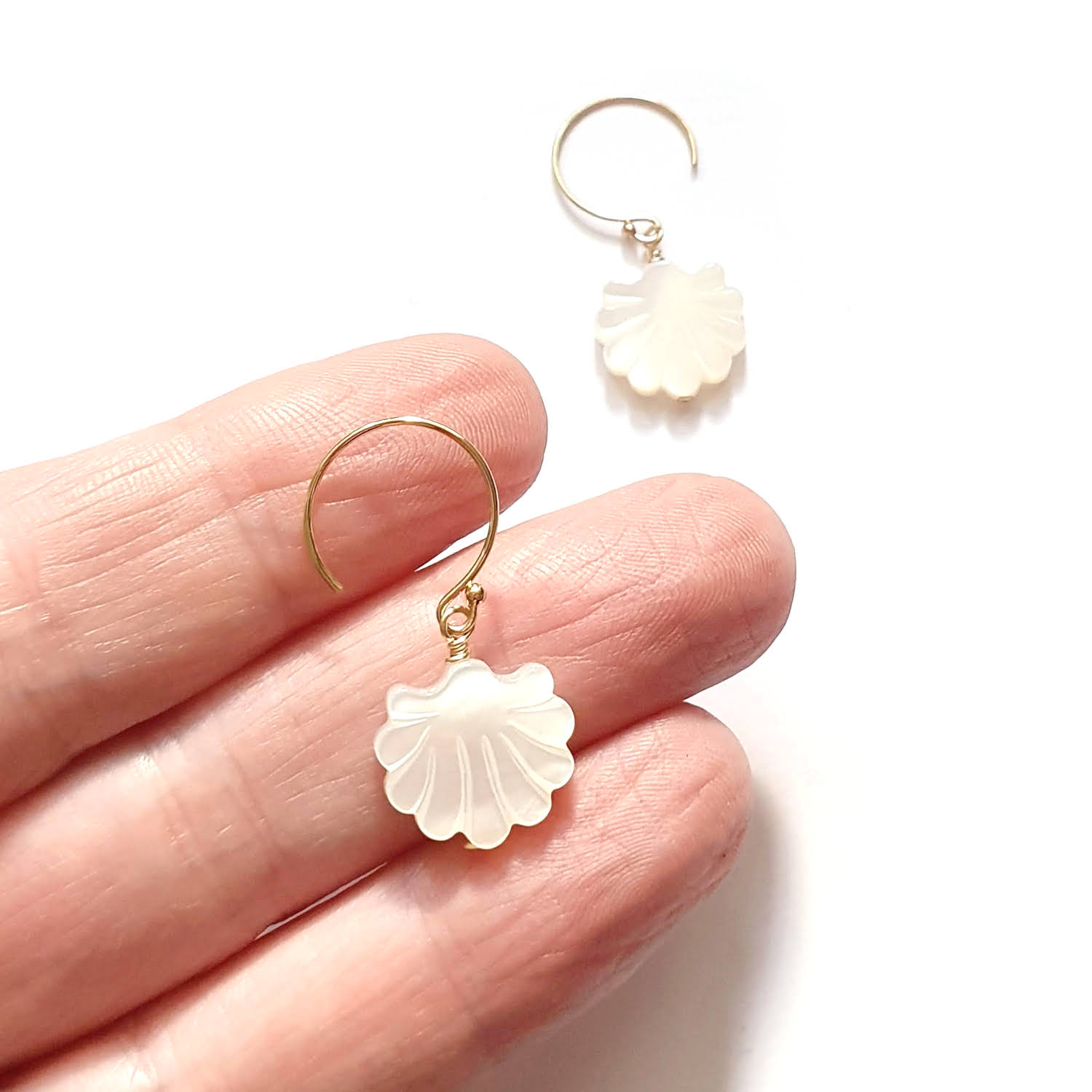 mother of pearl seashell earrings