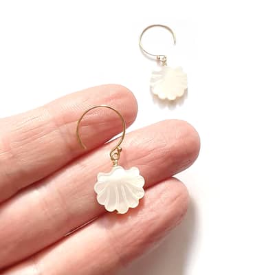 mother of pearl seashell earrings