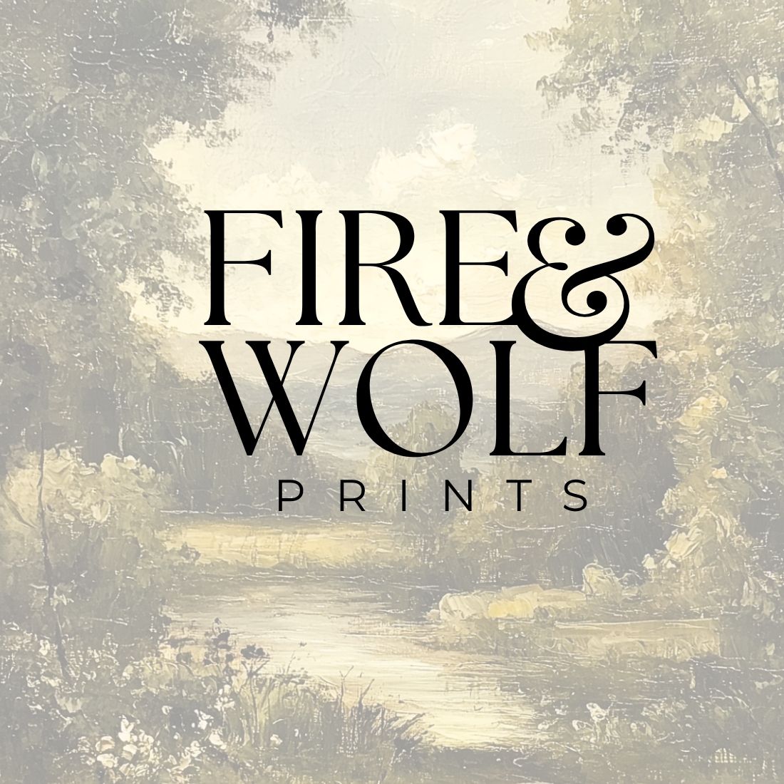 Fire and Wolf Interiors logo – vintage-inspired home decor and art prints brand