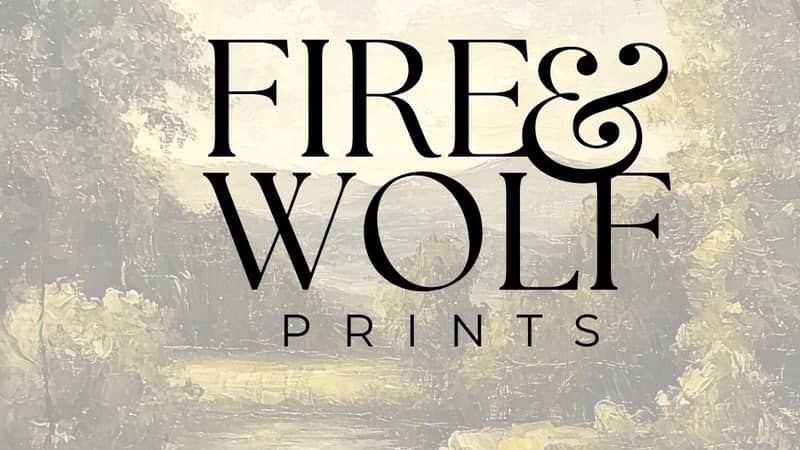 Fire and Wolf Interiors logo – vintage-inspired home decor and art prints brand