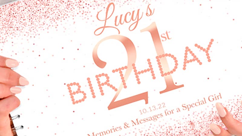 Rose Gold 21st Birthday Book