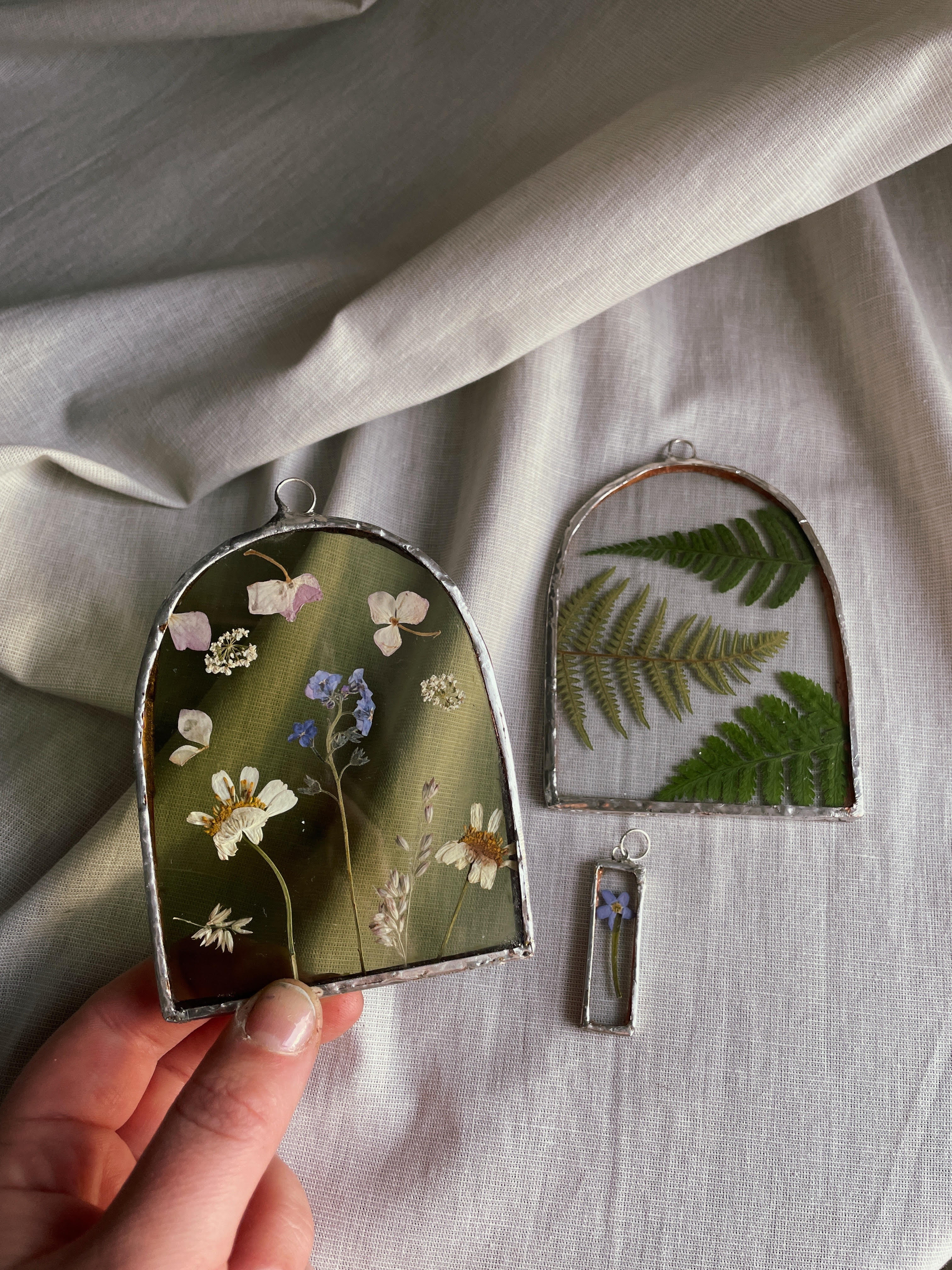 Forget Me Not Iridescent Glass Earrings 