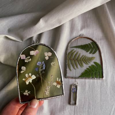 Forget Me Not Iridescent Glass Earrings