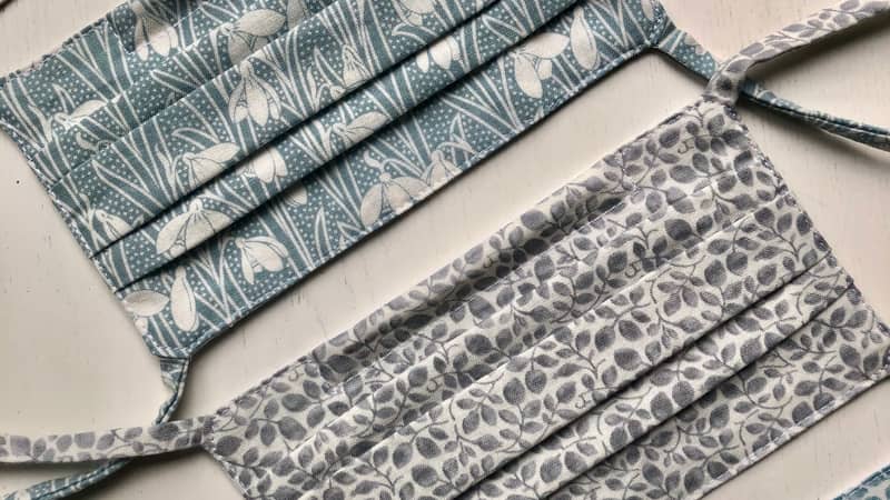 Four different pleated Liberty Cotton Face Masks