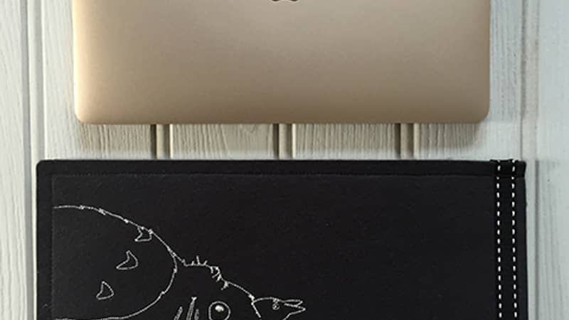 Totoro Inspired embroidered Mac Book Case