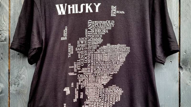 Whisky word map t-shirt