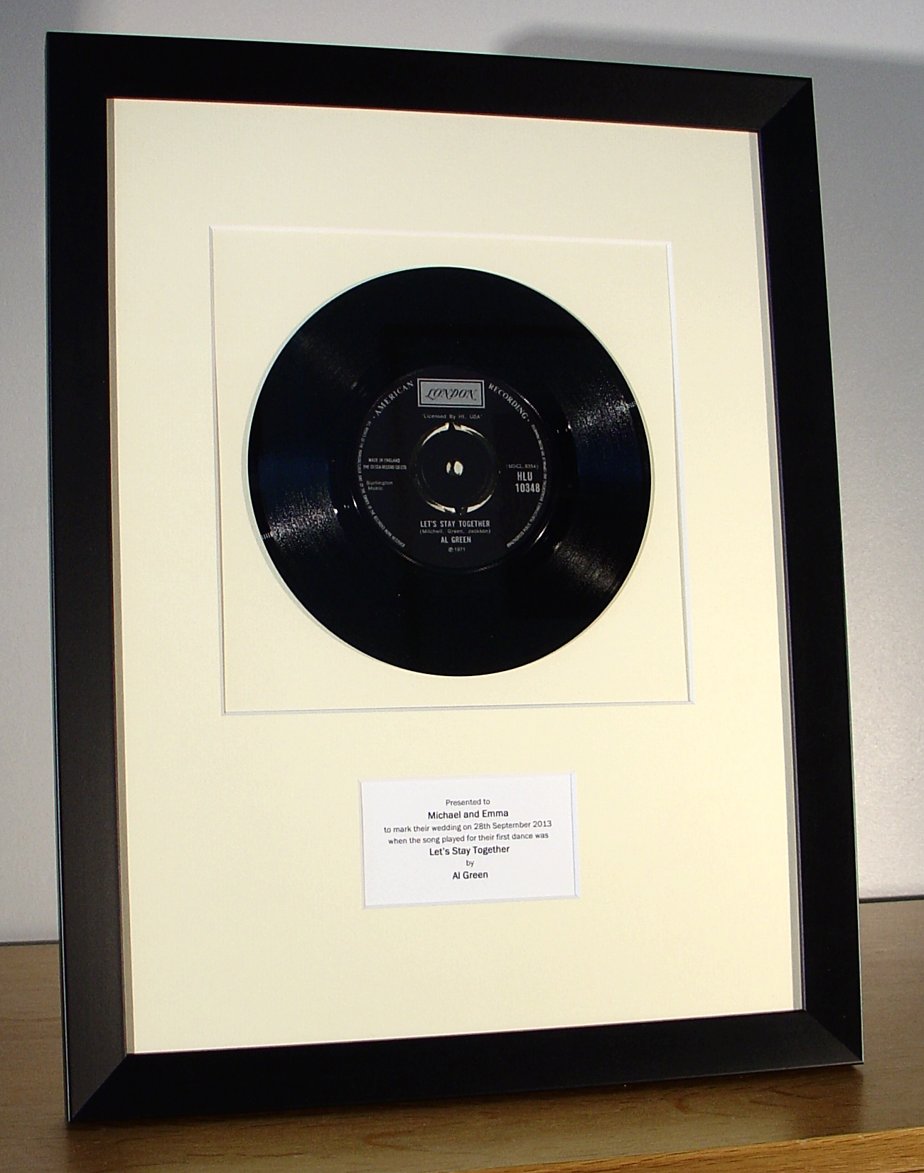 Framed vinyl single