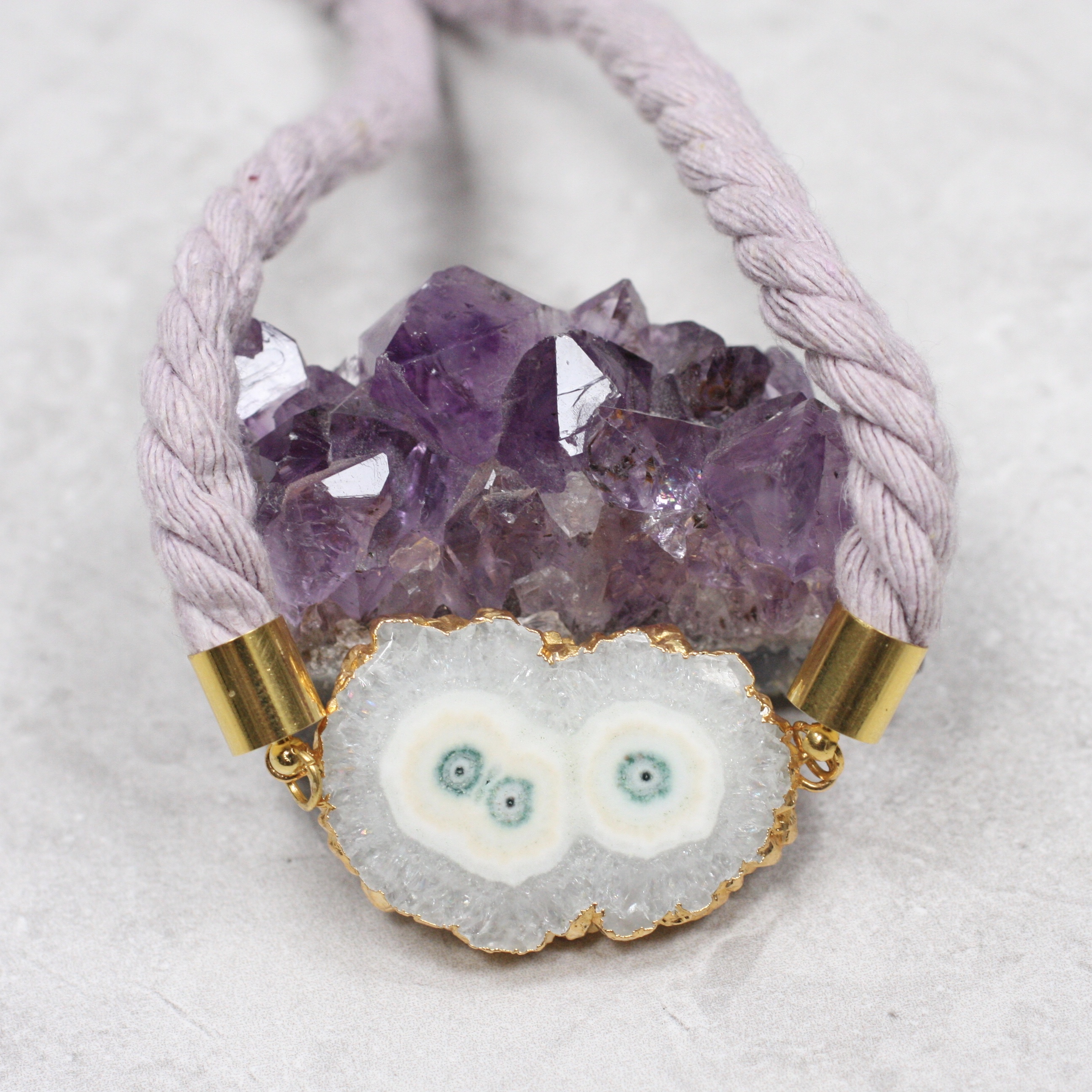 Druzy Stalacite Rope Necklace