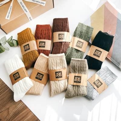 Retro Floral Wool Socks