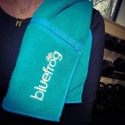 Blue Frog Split Pocket Sweat Towel Blue