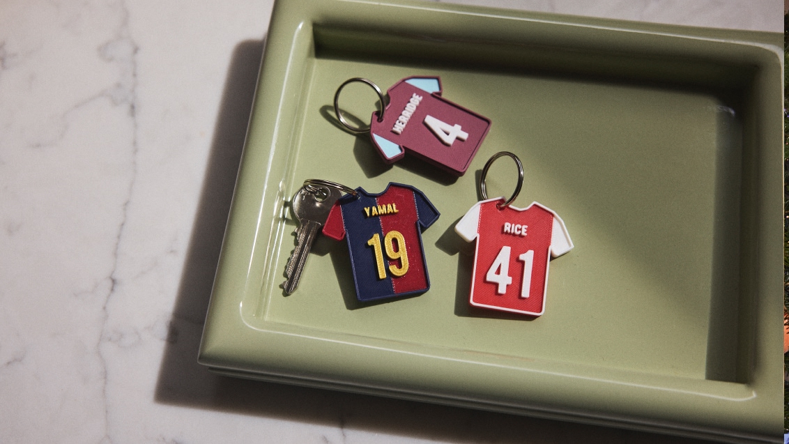 Personalised football tshirt keytrings