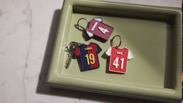 Personalised football tshirt keytrings
