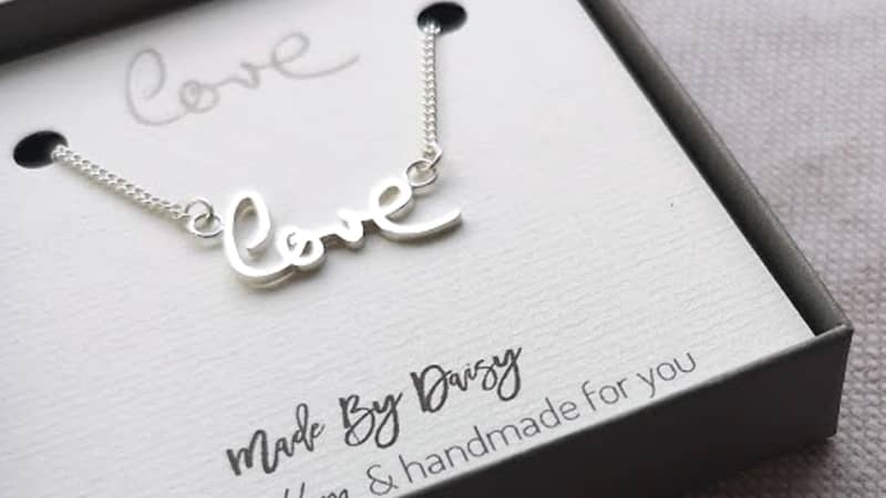 Memorial handwriting necklace