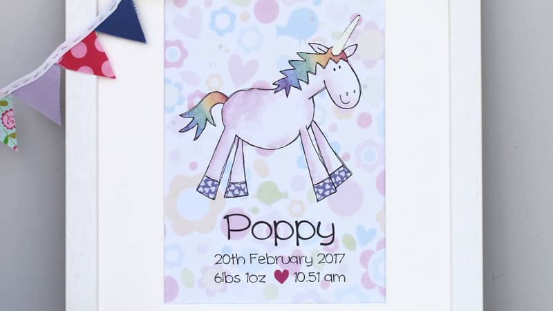 Unicorn Personalised Artwork Picture